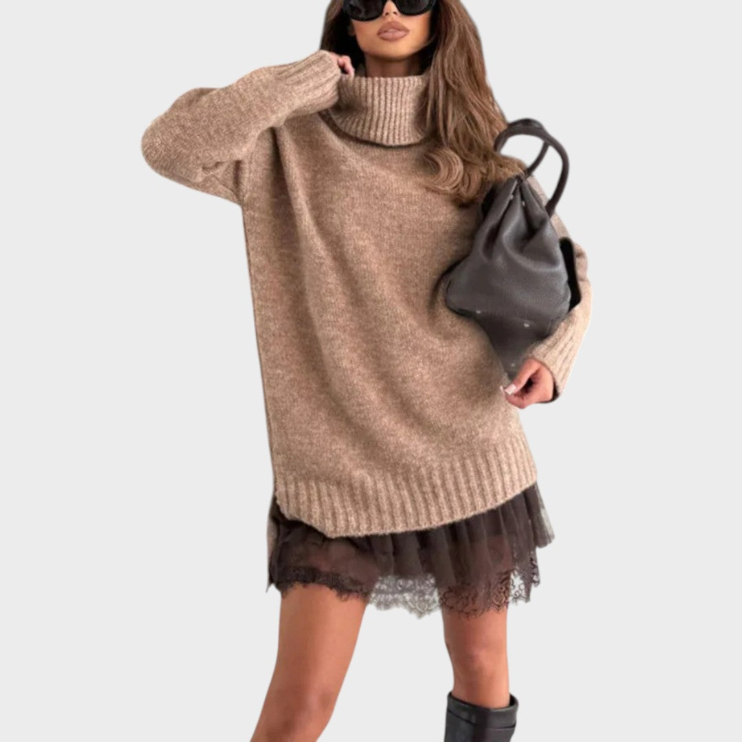 Beige Sweater and Brown Dress / 3XL